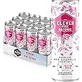 Clever Non-Alcoholic Pink Gin and Tonic Mocktails, Low Calories - Non-Alcoholic Beverage Replacement, Mixer, Non-Alcoholic Cocktails - Pack of 12 (12 oz)