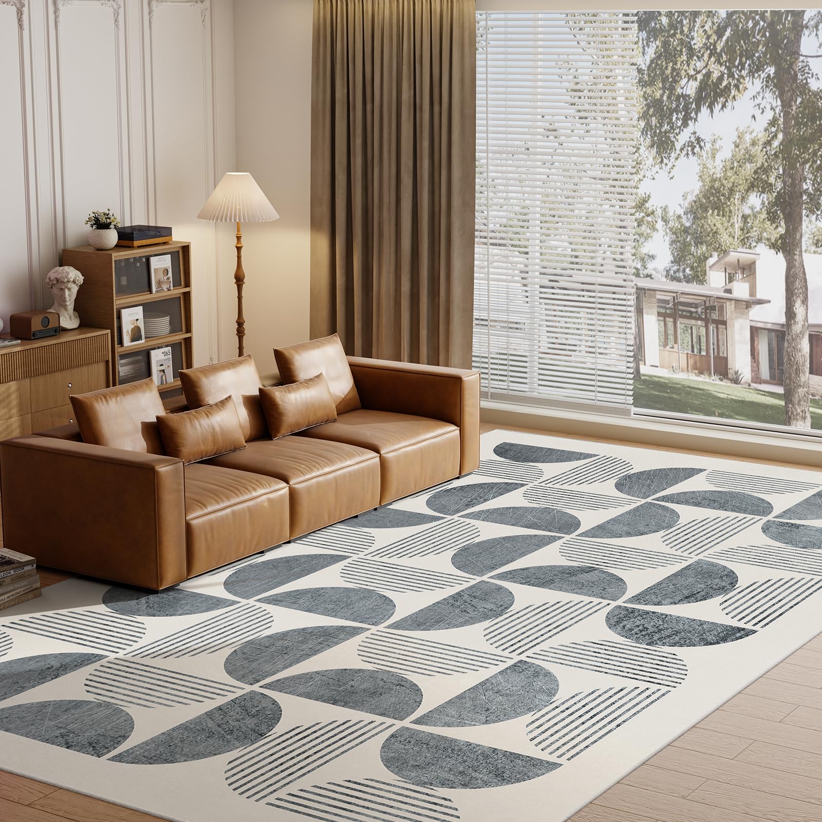 GEMBED Washable Modern Area Rug 8x10, Geometric Style Rugs for Living ...