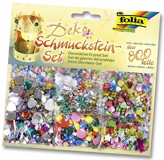 folia 12419 - Deko Schmuckstein-Set, über 800 Teile, sortiert