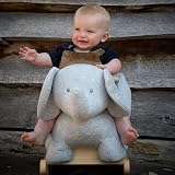 Nattou Wooden Rocker Elephant Tembo Grey Padded Seat Safety Belt Ages 10-36 view 9