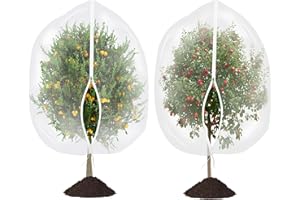 afzdby Large Garden Mesh Netting with Zipper and Drawstring,Plants Cover Protection from Anti Birds,Bugs,Cicadas,and Insects-Pest Barrier Bag for Blueberry Bushes,Tomatoes,Citrus,Fruit Tree