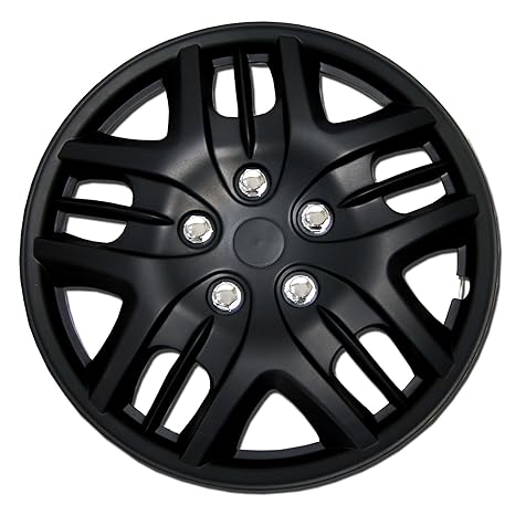 Amazon.com: TuningPros WSC-025B15 Hubcaps Wheel Skin Cover 15-Inches Matte Black Set of 4: Automotive