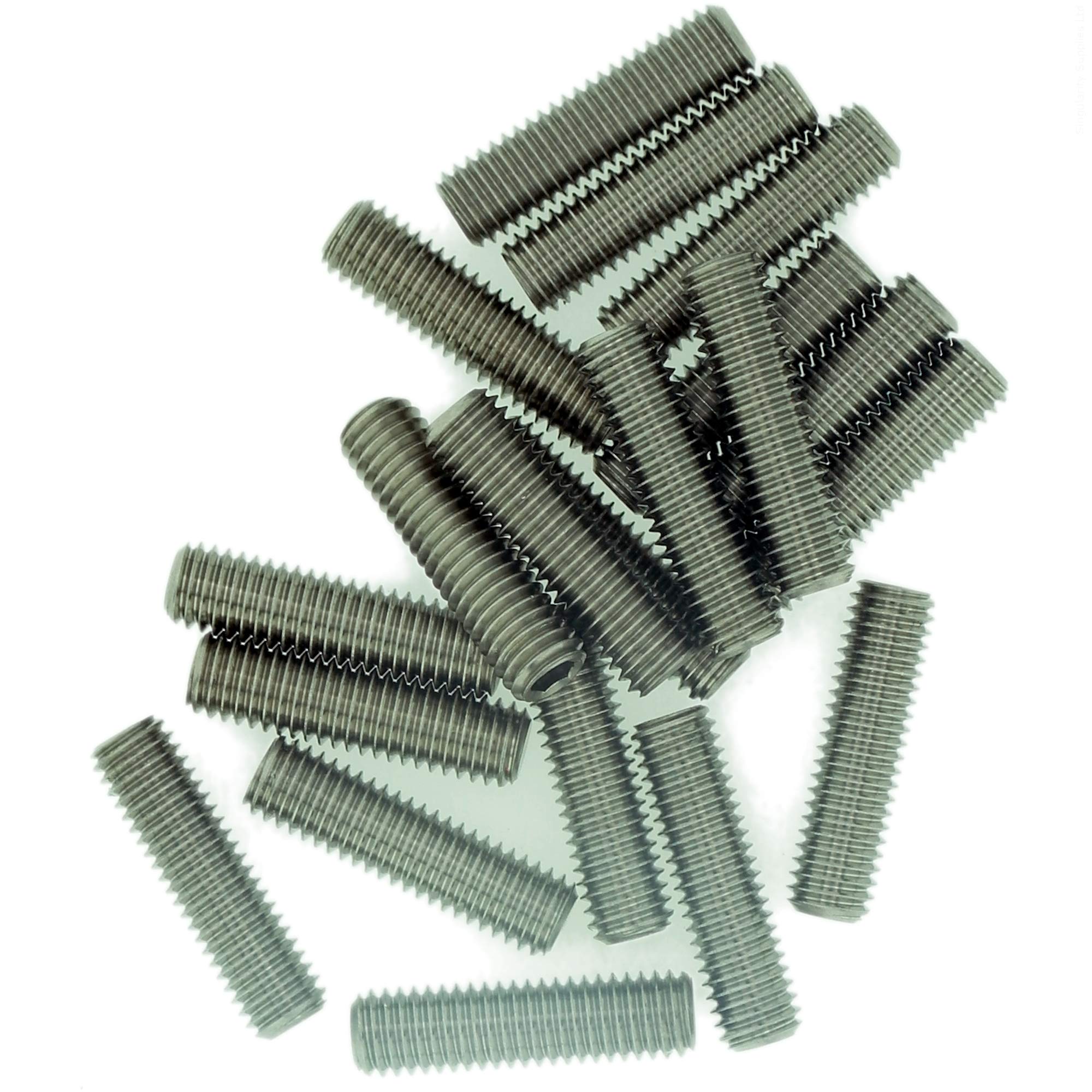 M6 (6mm x 45mm) Hex Socket Grub Screw (Flat Point) - Stainless Steel (A2) (Pack of 10)