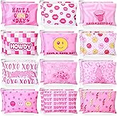 Blosssound 24 Pcs Cosmetic Bags Makeup Bags Bulk Cute Portable Pouches with Zipper Travel Toiletry Organizer Purse Women's Gift Birthday Party Favors(Preppy)
