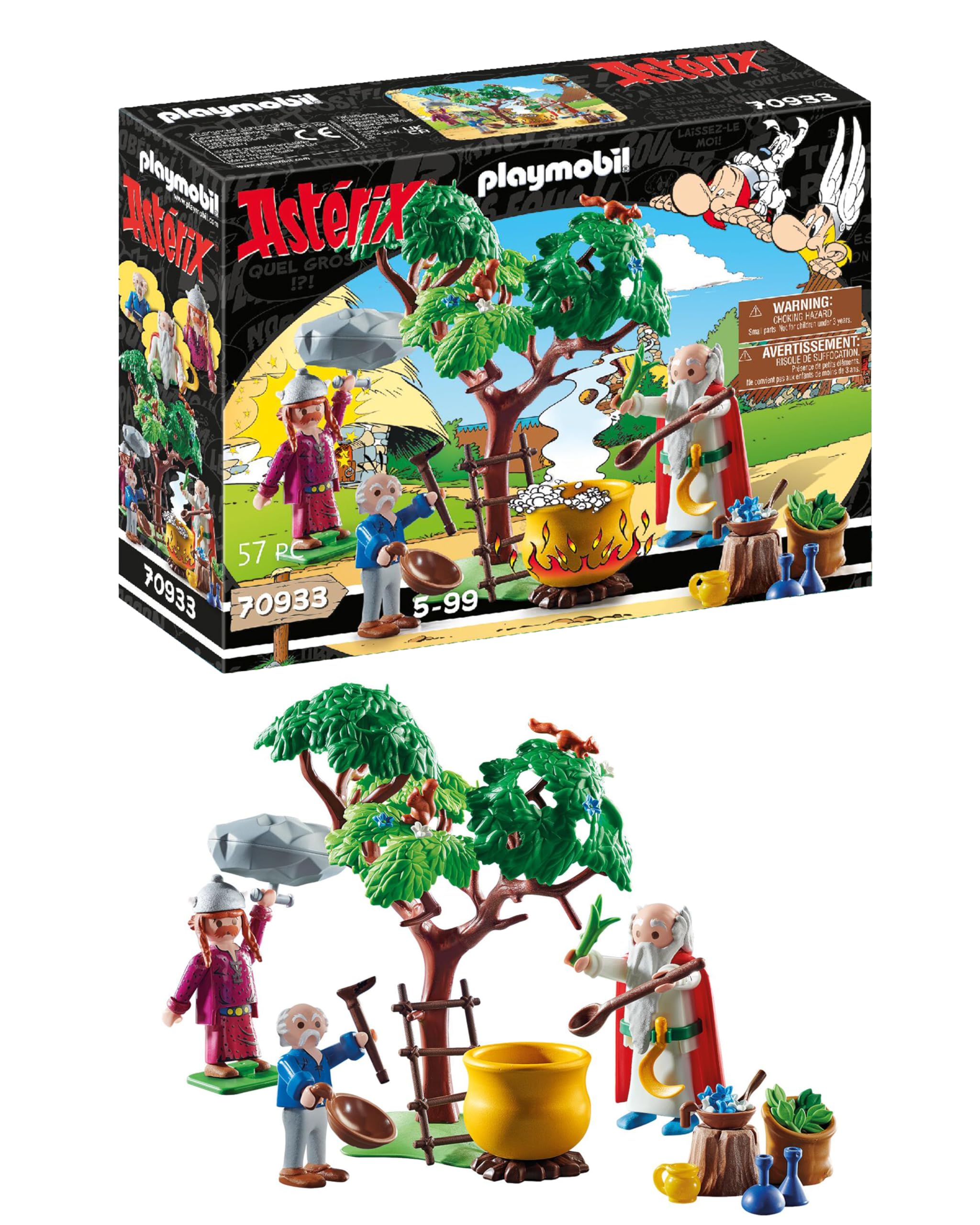 Playmobil Asterix 70933 Getafix with the Cauldron of Magic Potion, Toy for Children Ages 5+