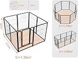 HOMIDEC 8-Panel Dog Pen with Door 80cm High Indoor Outdoor Playpen Black view 5