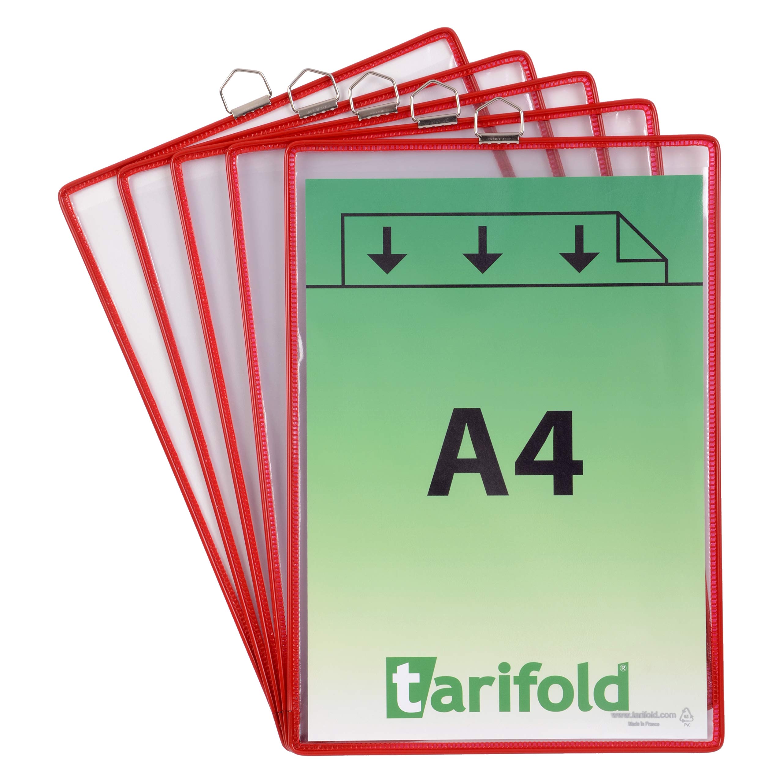 Tarifold - A4 Hanging Pockets Red Pack of 5