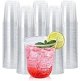 Vplus 12 oz Compostable Clear Plastic Cold Cups, 100 Pack Biodegradable Disposable Cups, BPA & PFAS Free, Plant-Based Plastic Cups for Juice, Wine, Parties, Weddings, and Everyday Use