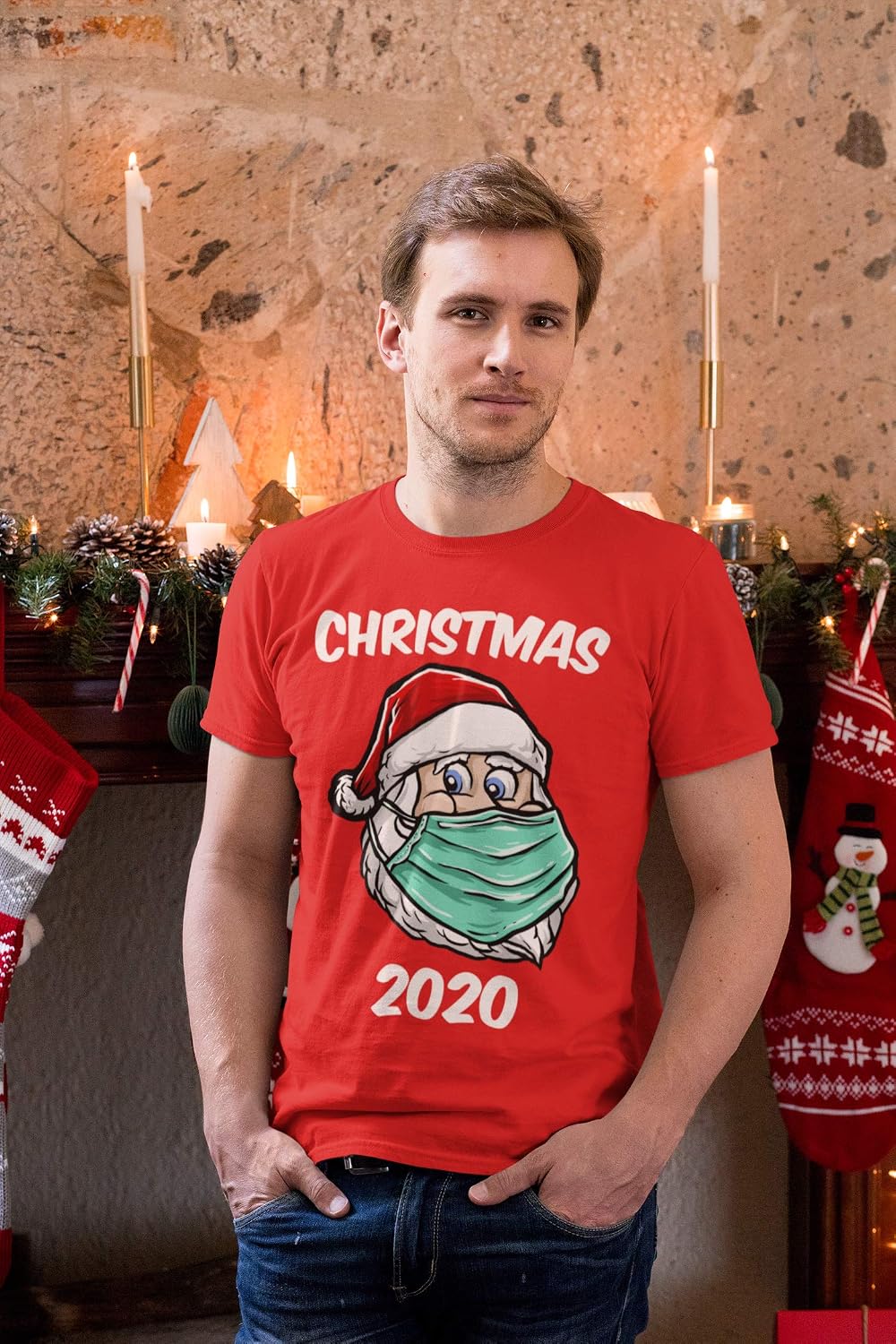 Purple Print House Mens Funny Santa Claus Christmas 2023 T Shirt Xmas Santa Face Present Gifts Him Her, S, Black - Image 4