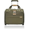 Briggs & Riley 2-Wheel Cabin Bag - Carry On Luggage for Travel, Suitcases with Wheels, Softside Rolling Bag for Men & Women, Interlocking Handle, Self-Repairing Zipper - Baseline Collection, Olive
