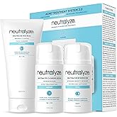 Neutralyze Moderate to Severe Acne Treatment Kit 2.0 - Maximum Strength 3 Step Acne Kit with 2% Salicylic Acid, 2% Mandelic Acid & Nitric Oxide - Includes Face Wash, Clearing Serum & Synergyzer