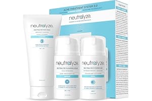 NEUTRALYZE Moderate to Severe Acne Treatment Kit - Maximum Strength 3 Step System with 2% Salicylic Acid, 2% Mandelic Acid & Nitrogen Boost Skincare Technology - Acne Medication for Teens & Adults (90+ Day)