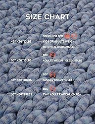 YnM Knitted Weighted Blanket, Hand Made Chunky Knit