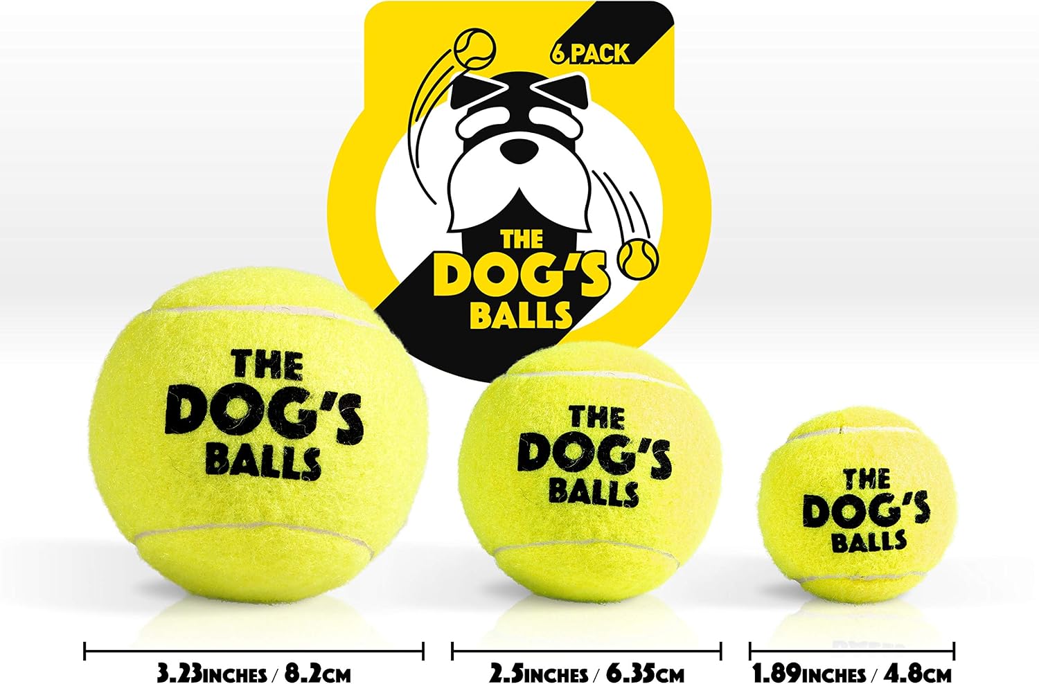 The Dog's Balls - Dog Tennis Balls, Yellow, Medium, 6‑Pack, 6 Medium Tennis Balls - Image 5