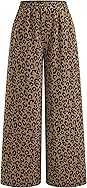 CIDER Women Leopard Print Wide Leg Lounge Pants Sweatpants Elastic Waist Casual Trousers with Pockets