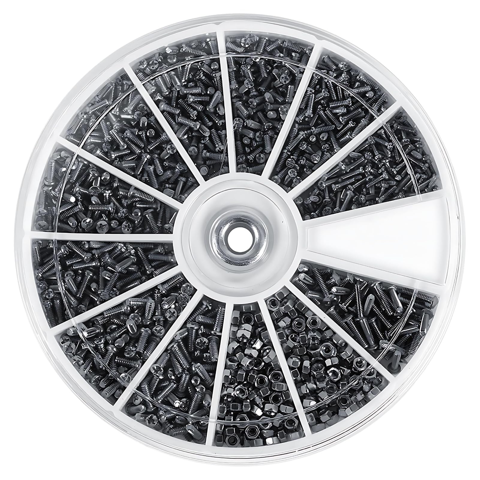 600pcs Screws and Nuts Stainless Steel Nut and Bolt Assortment Kit M1 M1.2 M1.4 M1.6 for Watches Glasses and Electronics