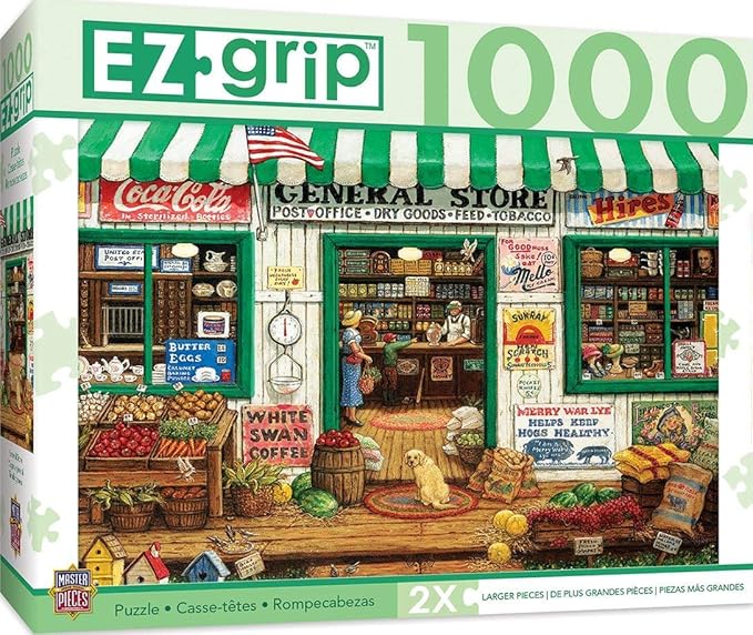 Amazon.com: MasterPieces EZ Grip Puzzle extragrande, tienda general, con arte de Janet Kruskamp, 1000 piezas: Toys \u0026 Games