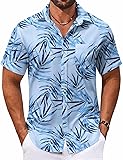 COOFANDY Men Hawaiian Shirts Short Sleeve Mens