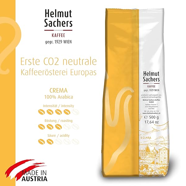HELMUT SACHERS WHOLE BEAN COFFEE, 500G (500G, CREMA)