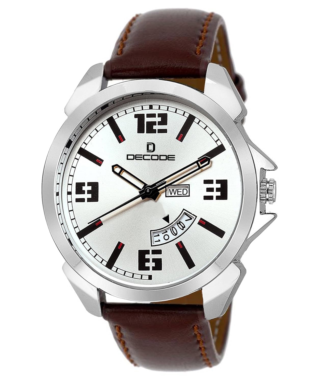 decode brown monster day and date analog watch - for men/boys