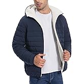 Pioneer Camp Men's Winter Puffer Jacket Sherpa Lined Hooded Water Resistant Midweight Warm Insulated Quilted Down Coat Parka