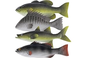 Meiwlong Simulataed Fake Fish Set Artificial Decoration Realistic Bass Food Teaching Photography Prop Home Kitchen Model Room