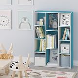 Furinno LUDER 11-Cube Bookshelf Reversible White Light Blue 73.9x105.9x23.9 cm view 2