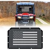 Soft Rear Window Net &amp; Transparent Dust Screen with USA Flag Design - Universal Fit for Pioneer 1000, 700, 1000-5, 1000-6, 700-4, 500, 520 UTV Models - Sun Windshield Mesh for Dust and Wind Protection