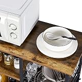 Yaheetech Industrial Baker's Rack Kitchen Island with Mesh Basket Shelves view 9