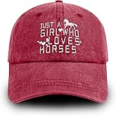 Just Girl Who Loves Horse Hat Horse Gifts for Girls Adjustable Baseball Cap for Women Trendy Hats Cotton