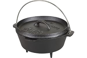 Stansport's Cast Iron Dutch Oven with Lid (16018-20) - 2 Quart Capacity, Durable Cast Iron Construction, Perfect for Outdoor 