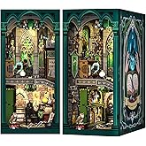 Cutefun Book Nook Kit - DIY Miniature Dollhouse Kit 3D Wooden Puzzle for Adults, Teens, Crafts Gifts for Bookshelf Decor (Darkness Common Room)