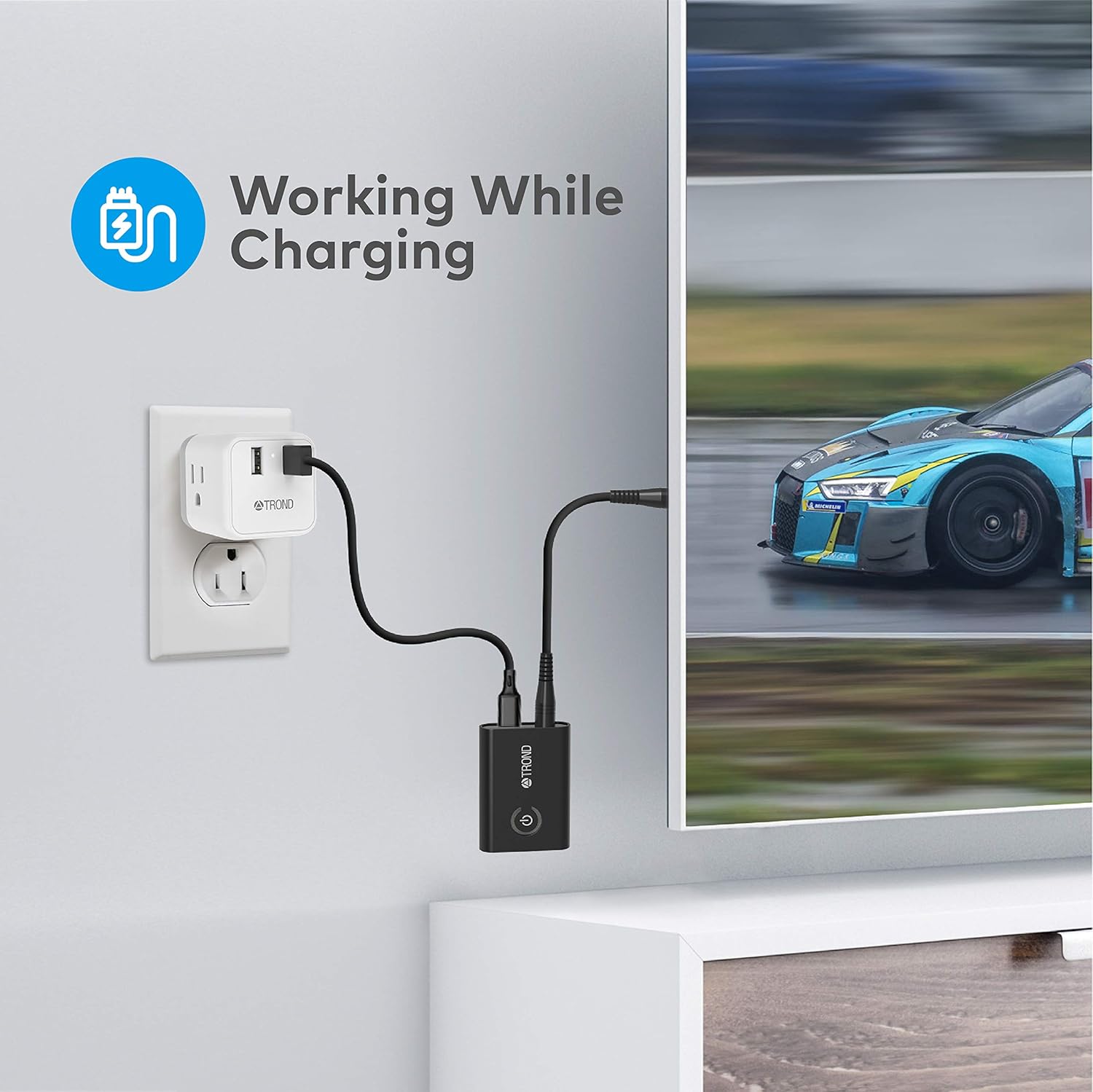 TROND Bluetooth V5.0 Transmitter Receiver for TV PC iPod, 2-in-1 Wireless 3.5mm Adapter (AptX Low Latency, Pair with 2 Bluetooth Headphones Simultaneously): Electronics