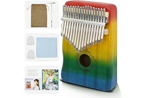 FINDAMAZE 17 Key Kalimba Thumb Piano - Portable Finger Piano with Tuning Hammer & Study Guide, Premium Wood, Unique Musical Gift for Adults & Kids & Beginner-Butterfly Love Flower-E