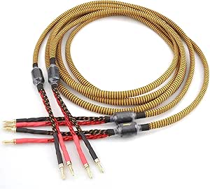 Connettori Banana Nakamichi FanLock BFA - Placcati Oro 24k, Per Altoparlanti Hi-Fi