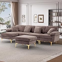 Wrofly U-Shaped Sectional Sofa Couch, 114" Comfy
