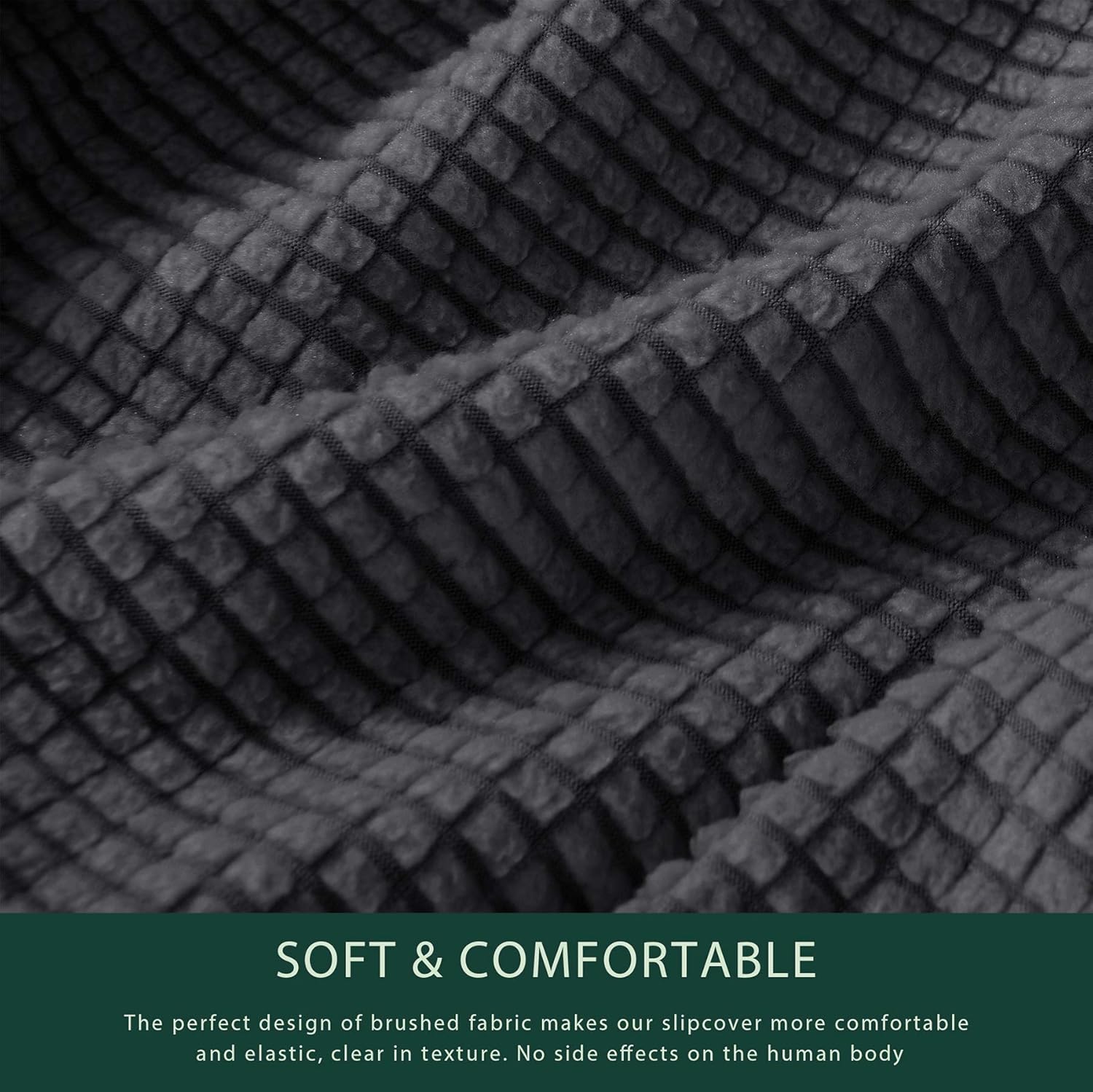 CHUN YI Stretch Chair Sofa Slipcover 2-Piece Couch Cover Furniture Protector, 1 Seater Coat Soft with Elastic Bottom, Checks Spandex Jacquard Fabric, Small, Gray: Home & Kitchen