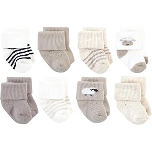 Hudson Baby Basics Unisex Baby Cozy Terry Socks 8-Pack