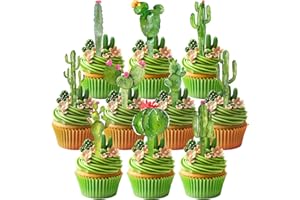 BONBEEDESIGN 40 PCS Cactus Cupcake Toppers