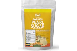 Sweden Pearl Sugar 8oz – Authentic, Chunky Sugar for Baking, Topping, and Decorating Desserts BY ELO'S PREMIUM
