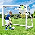 TYRSEN Soccer Goal for Backyard 8x6FT/10x6.5FT/12x6FT Soccer Net with Soccer Targets for Goals Training, Soccer Goals for Kids and Adults with Weatherproof UPVC Frame and Ground Stakes