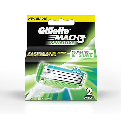 Gillette Mach 3 Sensitive Manual Shaving Razor Blades - 2s Pack (Cartridge)