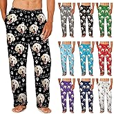 MyPupSocks Custom Pajama Pants for Pet Lover, Personalized Photo Face Printed Pajama Bottoms Sleepwear with Pockets