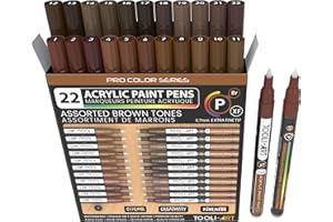 Lot de 22 marqueurs de peinture acrylique Pro Color Series - Pointe extra fine de 0,7 mm - Pour peinture sur roche, verre, ta