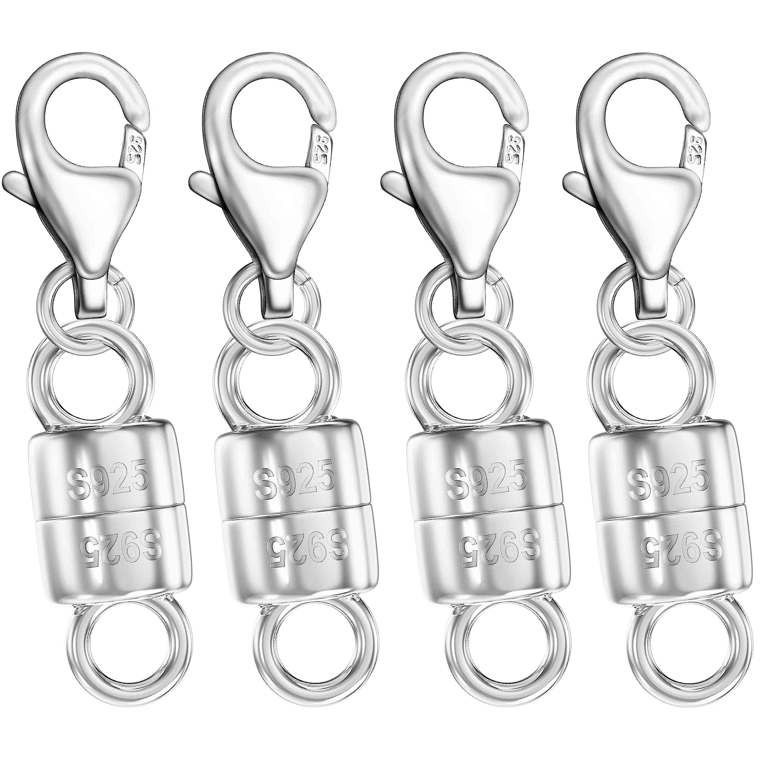 Photo 1 of Dailyacc 925 Silver Lobster Magnetic Necklace Clasps and Closures Safety Sterling Silver with 14K Gold Jewelry Converters for Bracelets Chain Extender