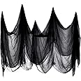 Boao 85 x 197 Inch Halloween Cheesecloth Cheese Cloth Roll for Crafts Large Black Cotton Muslin Gauze Fabric for Party Decorations