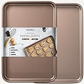 HAPPIELS Nonstick Non-Toxic 18-inch Half Baking Sheet 2-Pack | Premium Extra Thick Sheet Pan | Warp Resistant Large Cookie Sheet