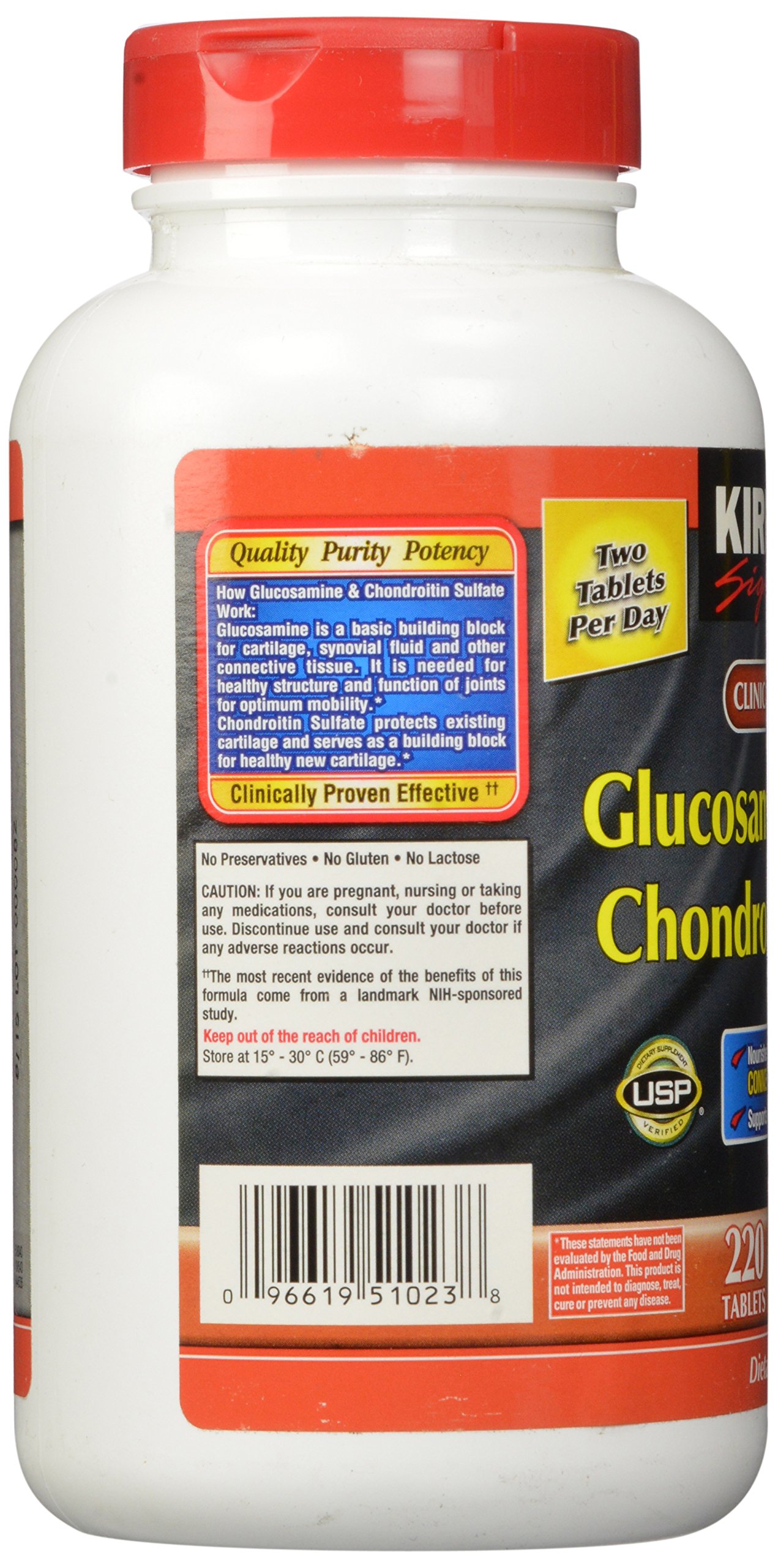 Galleon Kirkland Signature Glucosamine HCI 1500mg Chondroitin Sulfate