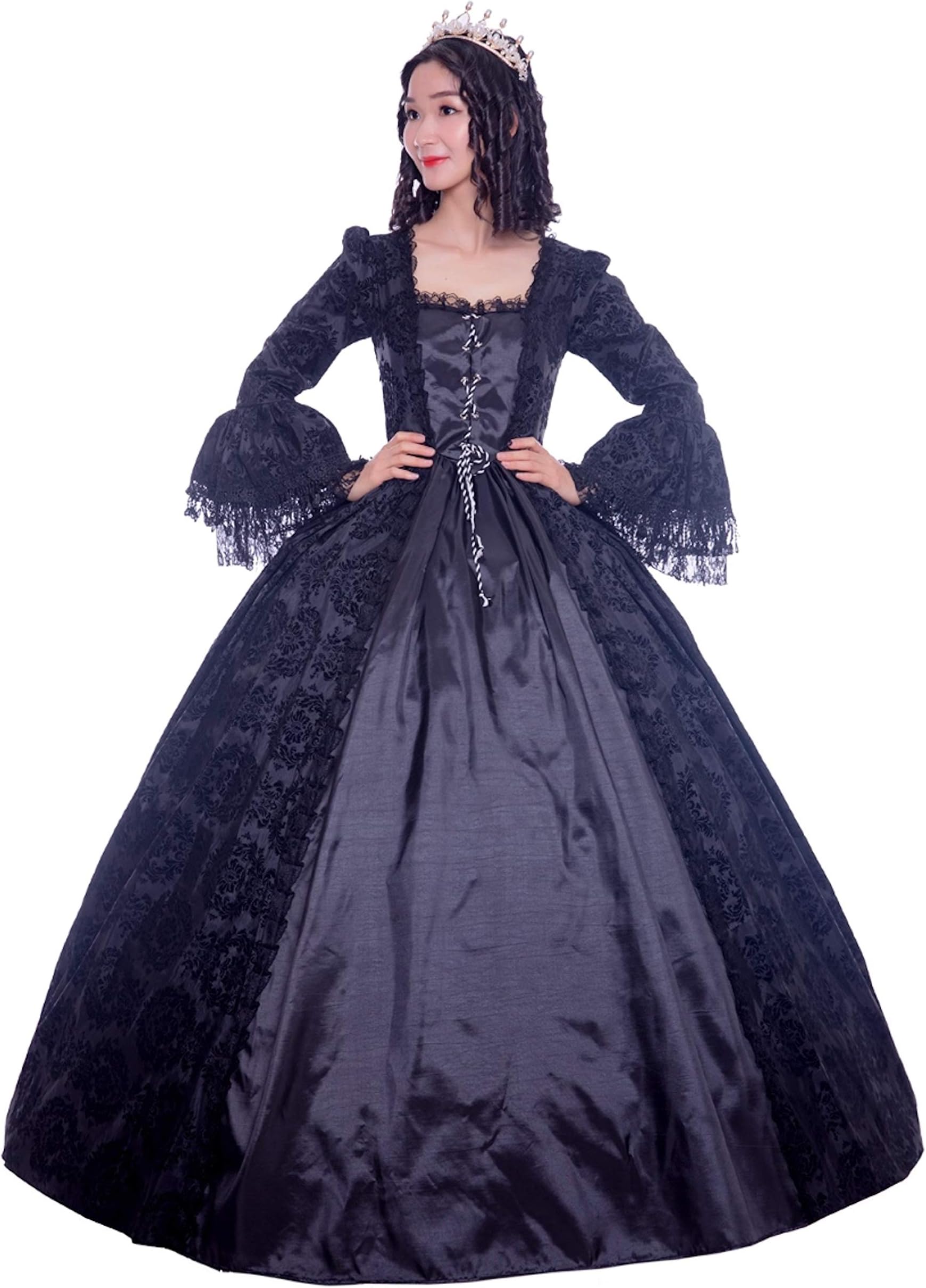 KEMAO Women's Victorian Rococo Dress Inspiration Maiden Costume Masquerade Dress Ball Gown