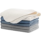 MICROFI New Microfiber Kitchen and Dish Cloths, Waffle Weave, 12 x 12 inches, Set of 6